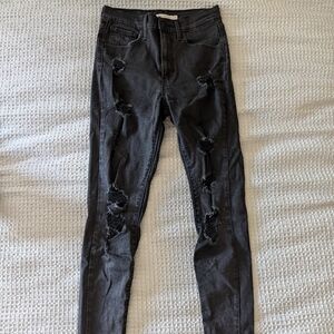 Levi's Black Mile High Super Skinny Jeans